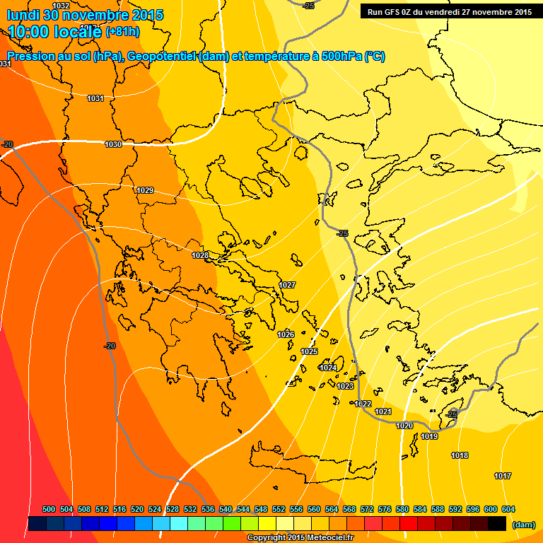 Modele GFS - Carte prvisions 