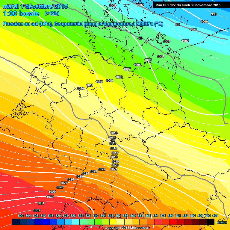 Modele GFS - Carte prvisions 