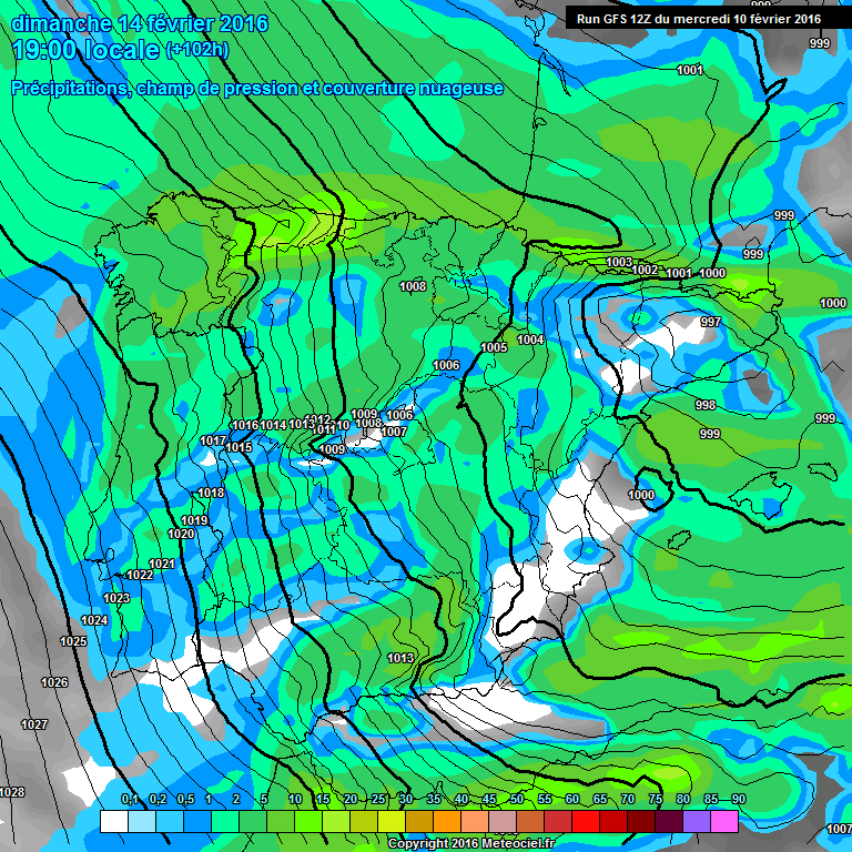 Modele GFS - Carte prvisions 