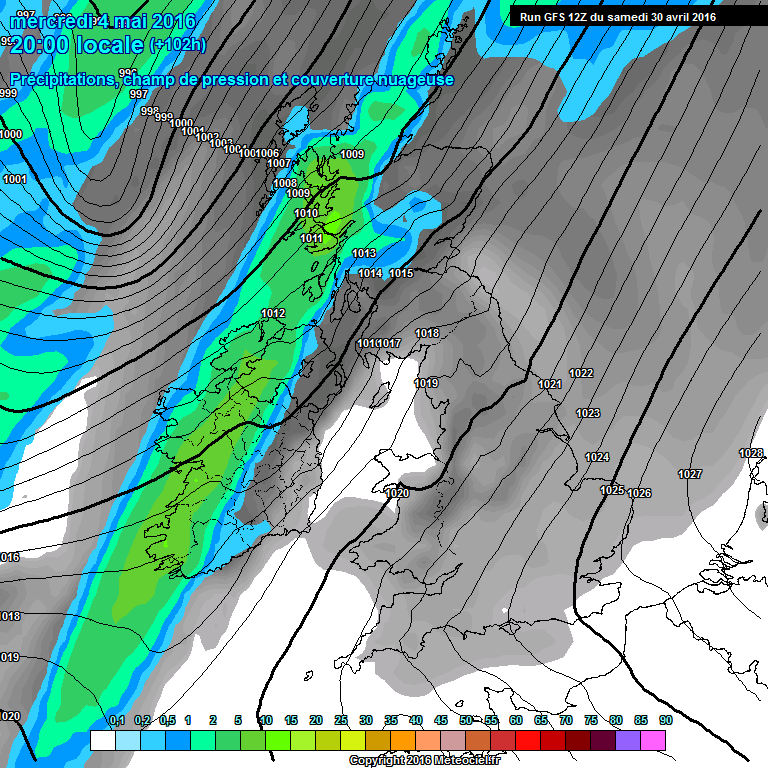 Modele GFS - Carte prvisions 