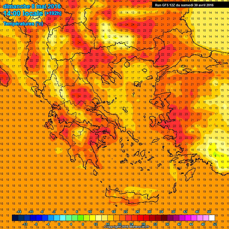 Modele GFS - Carte prvisions 