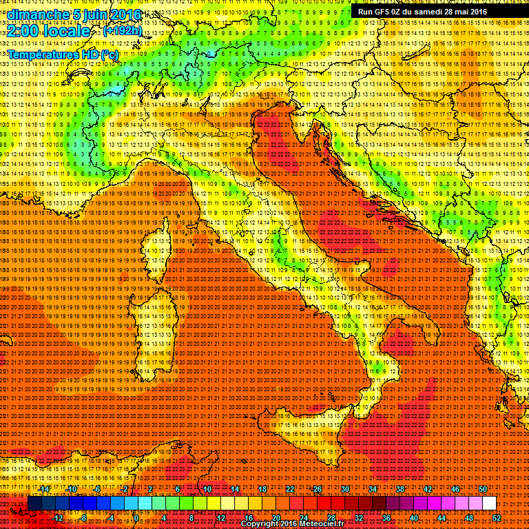 Modele GFS - Carte prvisions 