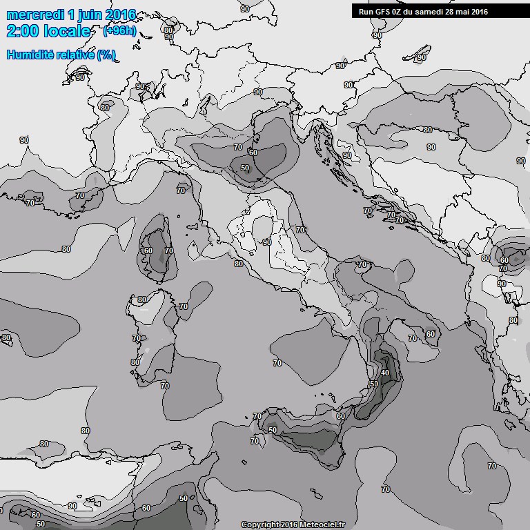 Modele GFS - Carte prvisions 