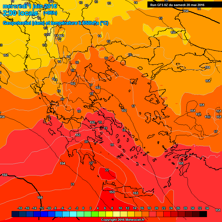 Modele GFS - Carte prvisions 