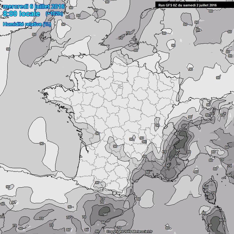 Modele GFS - Carte prvisions 