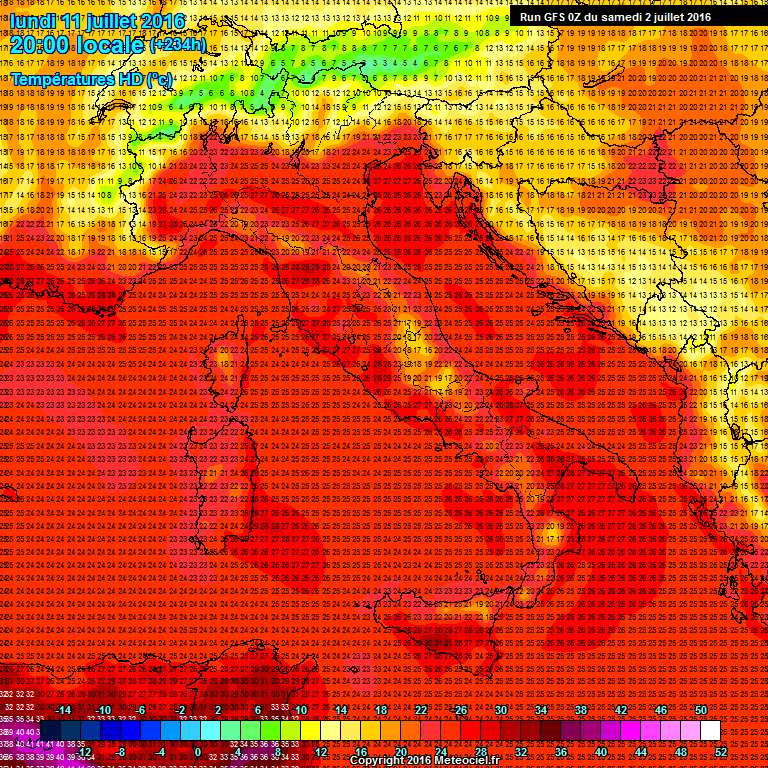 Modele GFS - Carte prvisions 