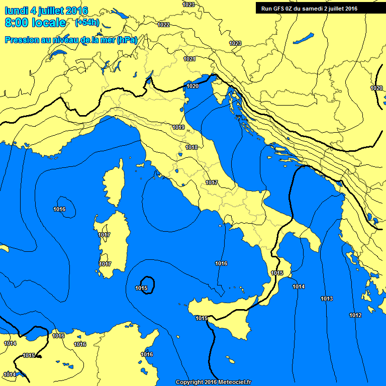 Modele GFS - Carte prvisions 