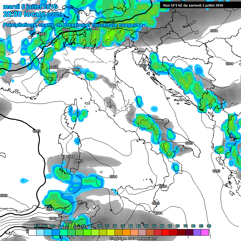 Modele GFS - Carte prvisions 