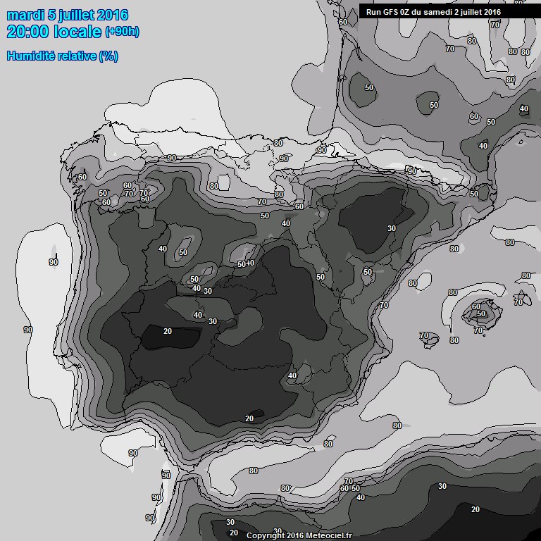 Modele GFS - Carte prvisions 