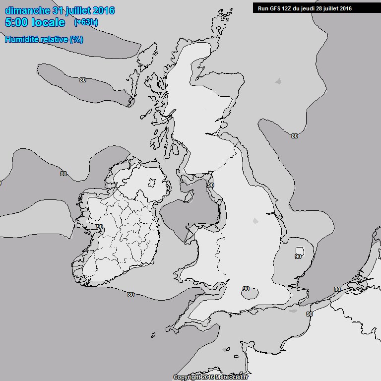 Modele GFS - Carte prvisions 