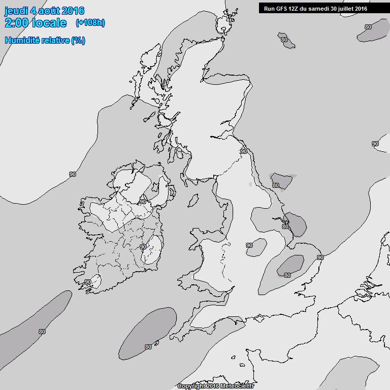 Modele GFS - Carte prvisions 