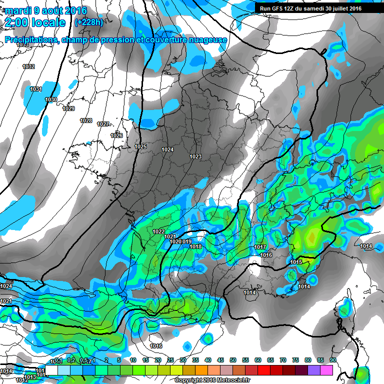 Modele GFS - Carte prvisions 