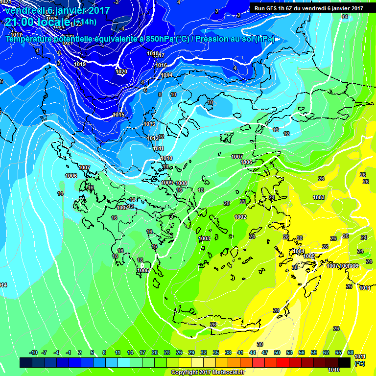 Modele GFS - Carte prvisions 