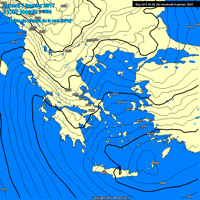 Modele GFS - Carte prvisions 