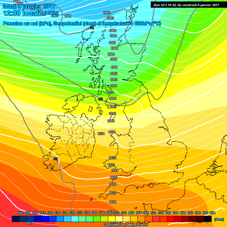 Modele GFS - Carte prvisions 