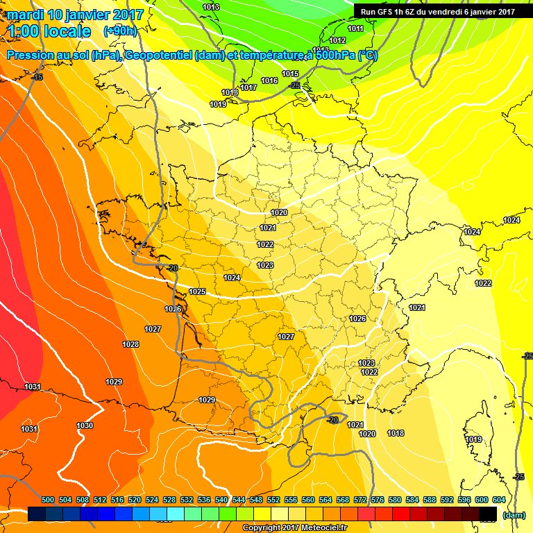 Modele GFS - Carte prvisions 