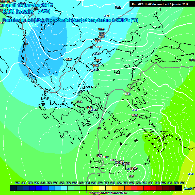 Modele GFS - Carte prvisions 