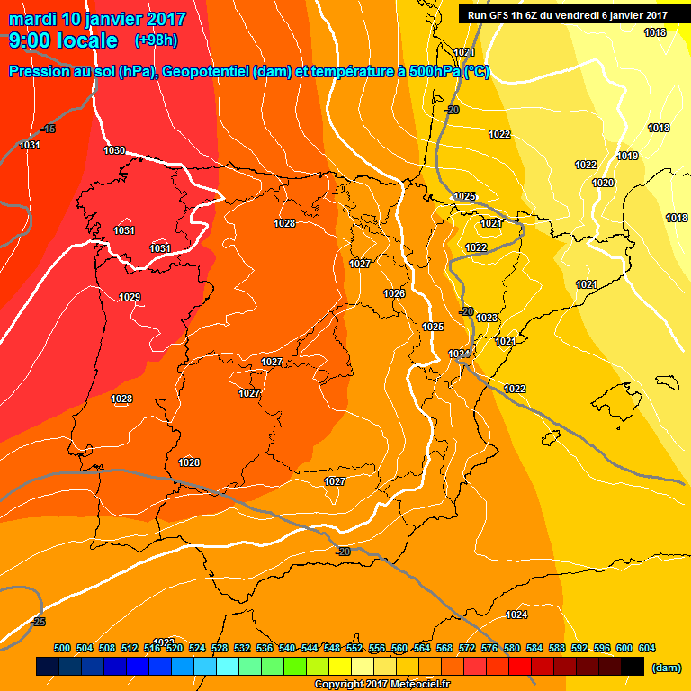 Modele GFS - Carte prvisions 