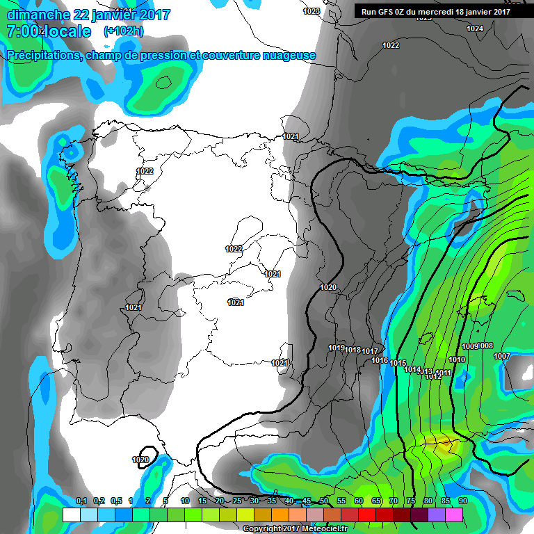 Modele GFS - Carte prvisions 