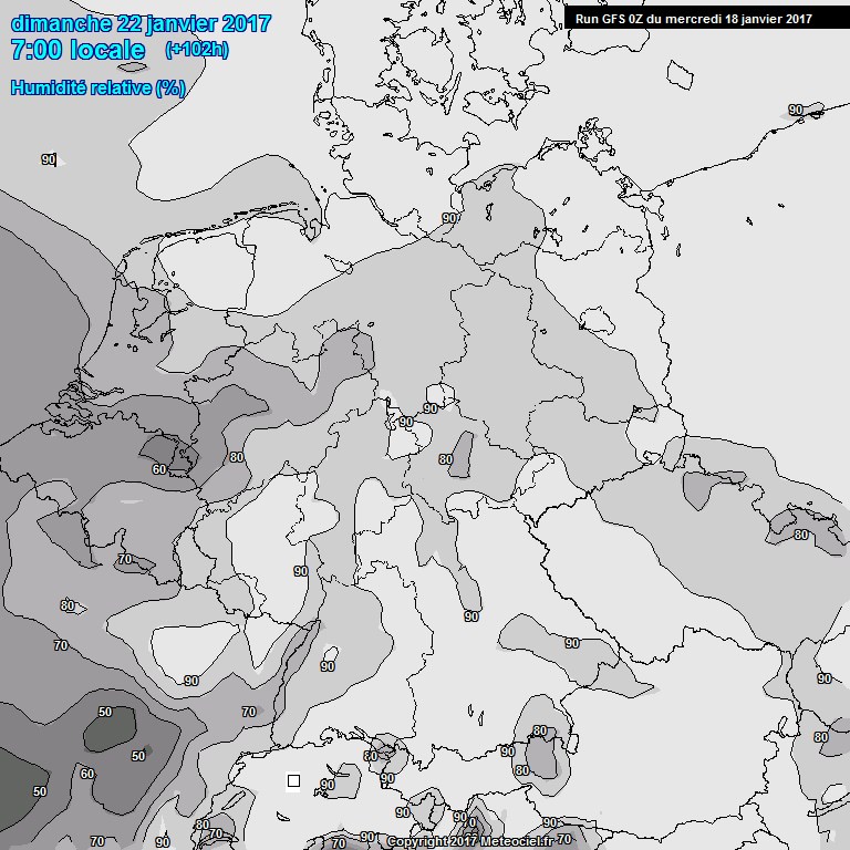 Modele GFS - Carte prvisions 