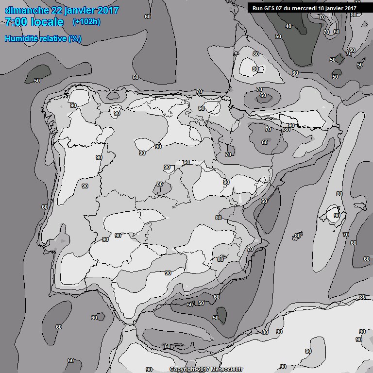 Modele GFS - Carte prvisions 