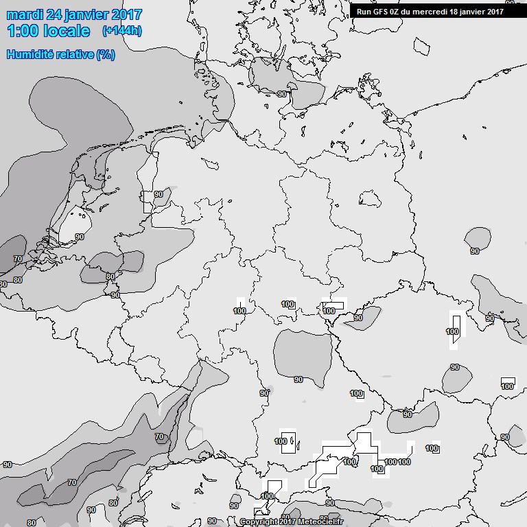 Modele GFS - Carte prvisions 