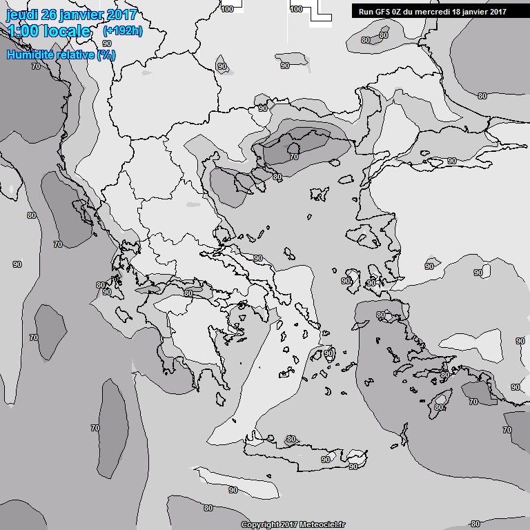 Modele GFS - Carte prvisions 