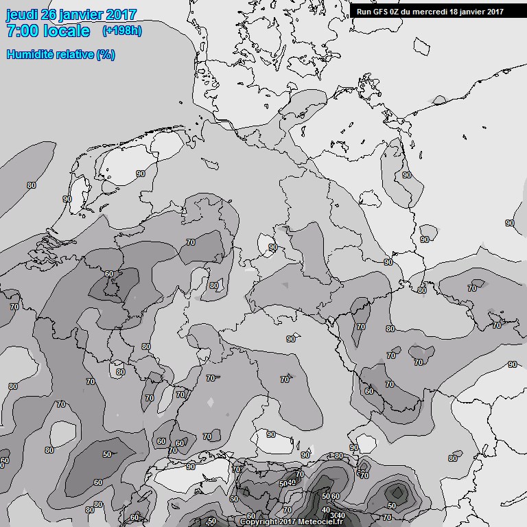 Modele GFS - Carte prvisions 