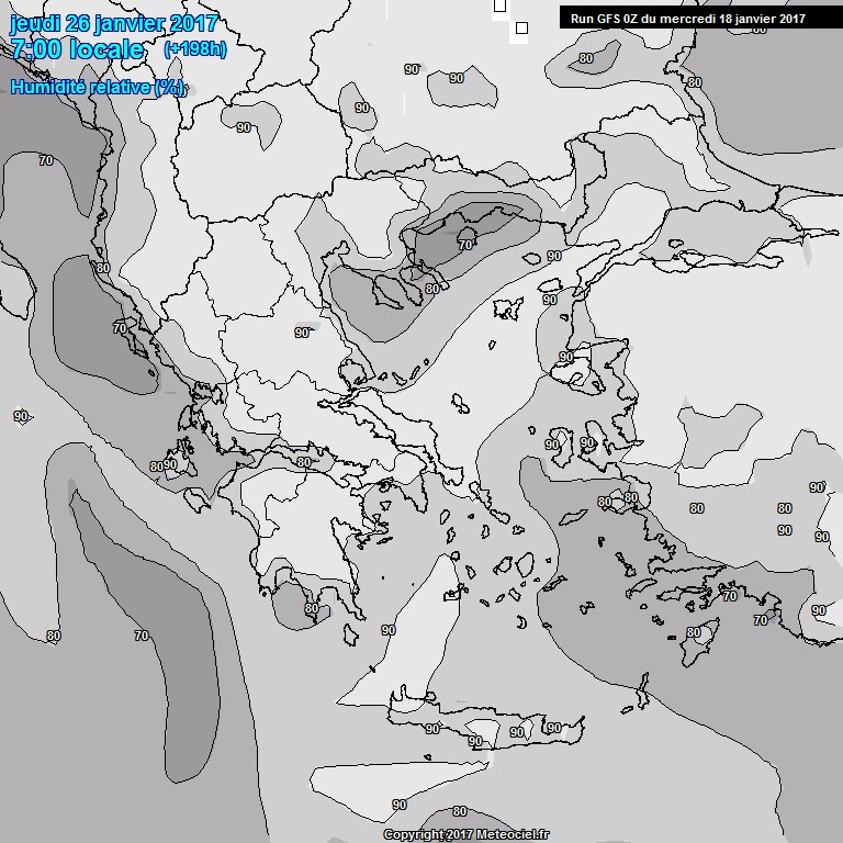 Modele GFS - Carte prvisions 