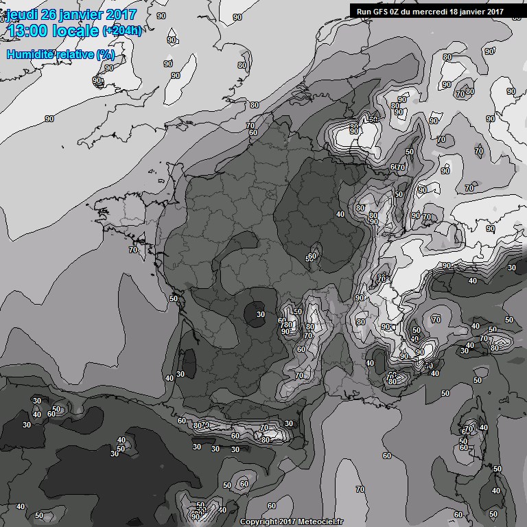 Modele GFS - Carte prvisions 