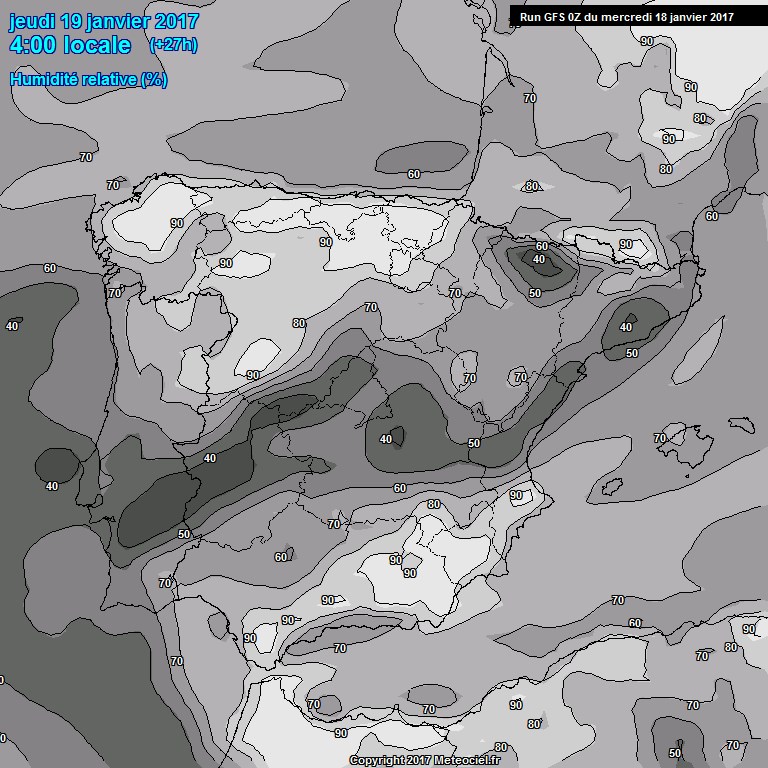 Modele GFS - Carte prvisions 