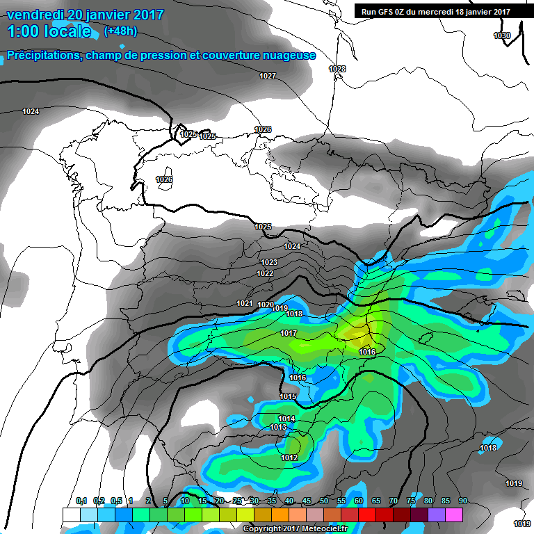 Modele GFS - Carte prvisions 