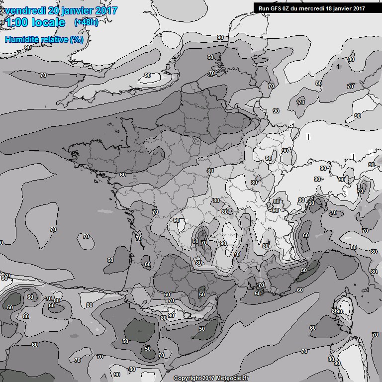 Modele GFS - Carte prvisions 