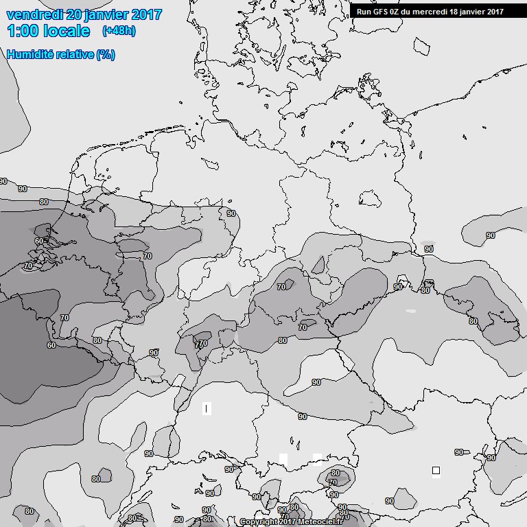 Modele GFS - Carte prvisions 