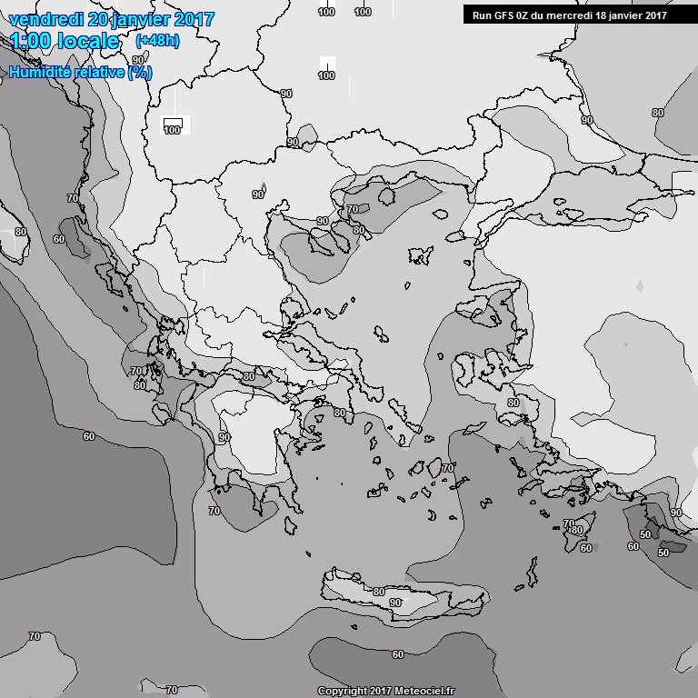 Modele GFS - Carte prvisions 