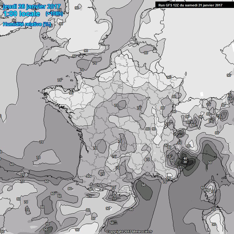 Modele GFS - Carte prvisions 