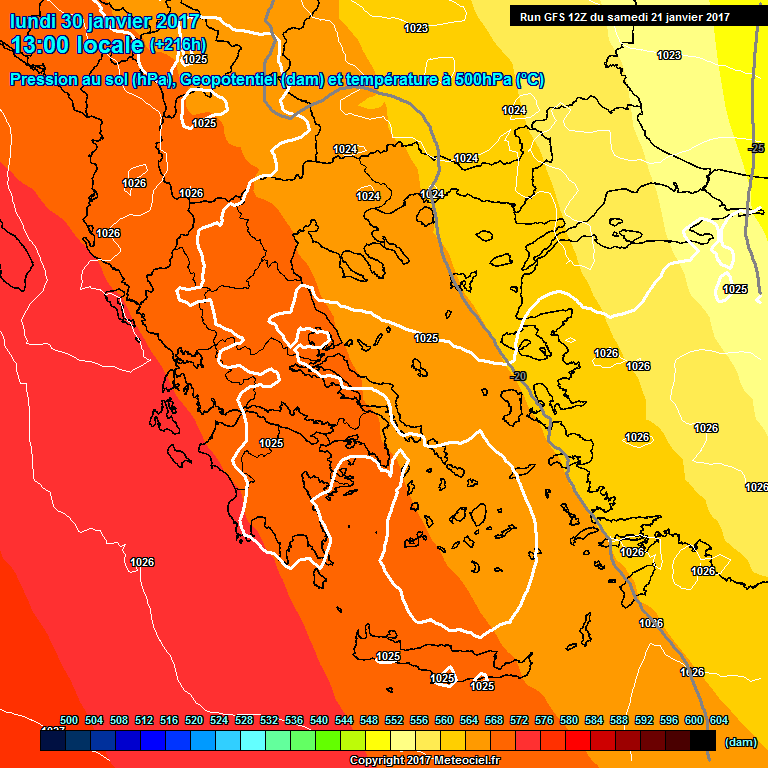 Modele GFS - Carte prvisions 