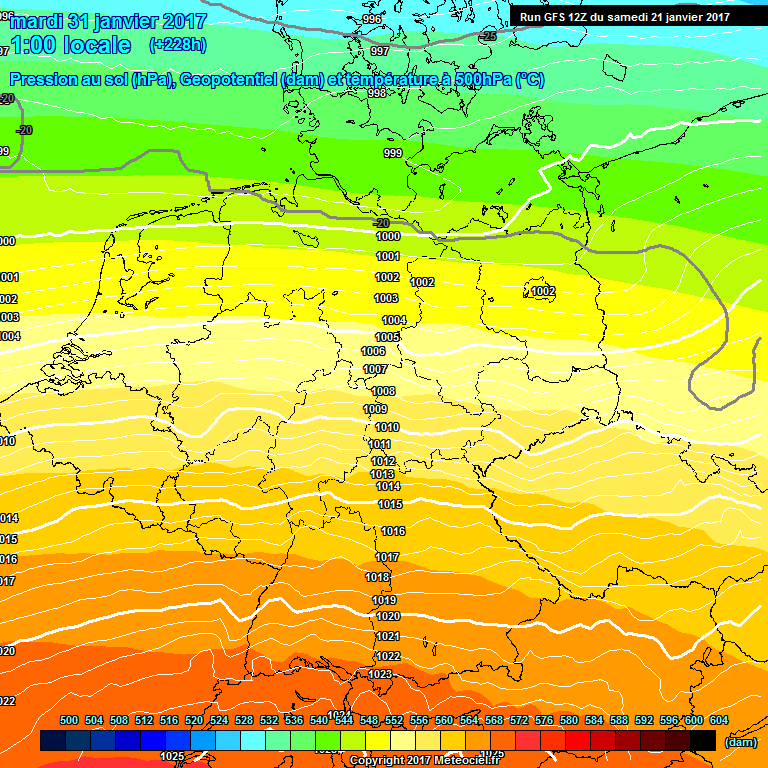 Modele GFS - Carte prvisions 