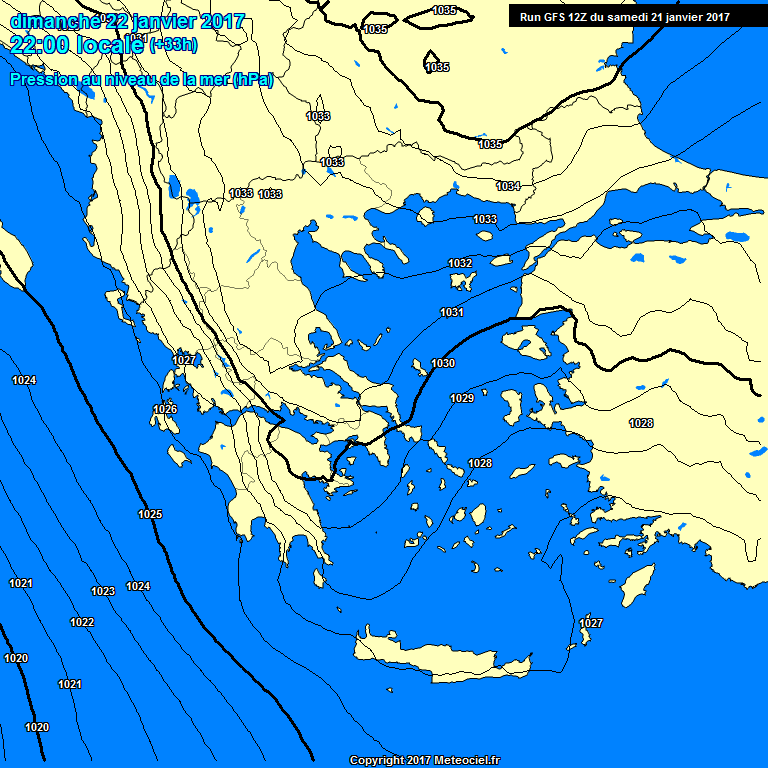 Modele GFS - Carte prvisions 