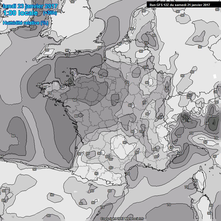 Modele GFS - Carte prvisions 