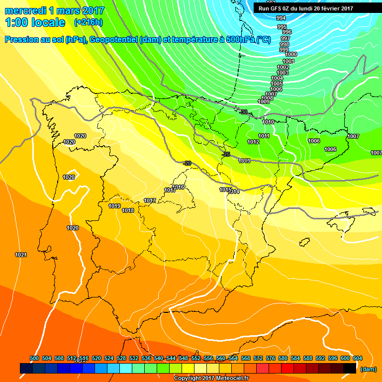 Modele GFS - Carte prvisions 