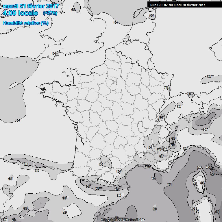 Modele GFS - Carte prvisions 