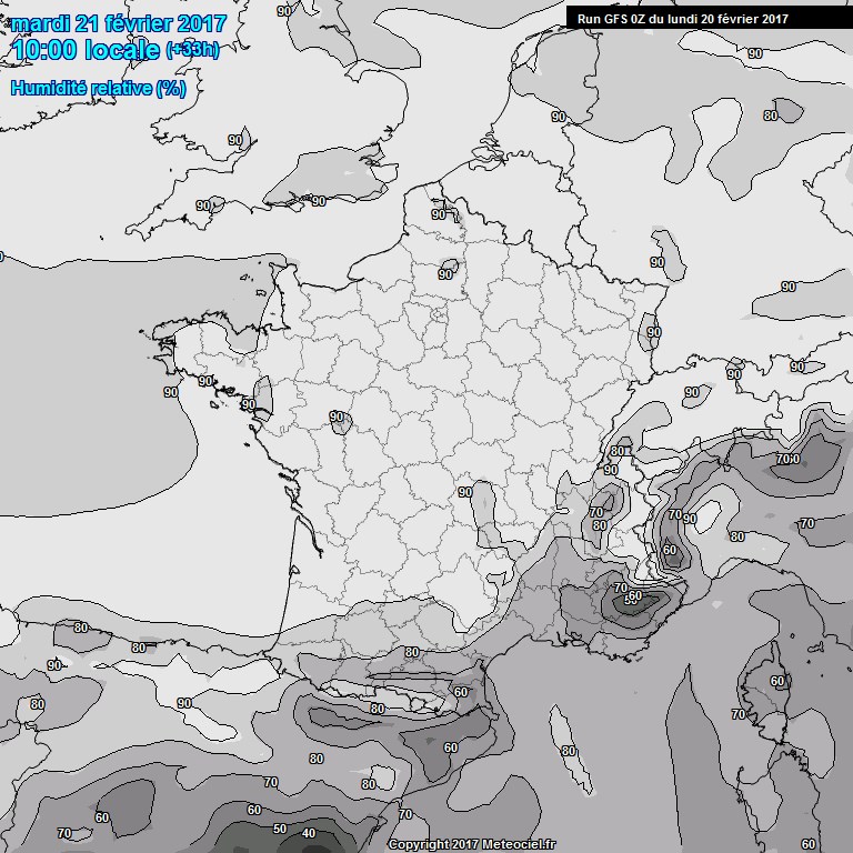 Modele GFS - Carte prvisions 