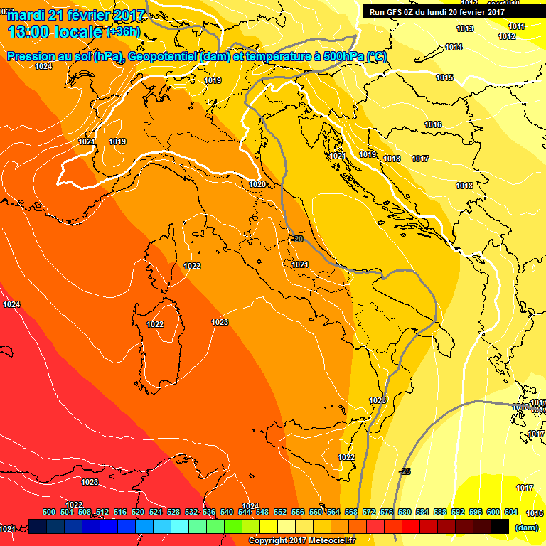 Modele GFS - Carte prvisions 