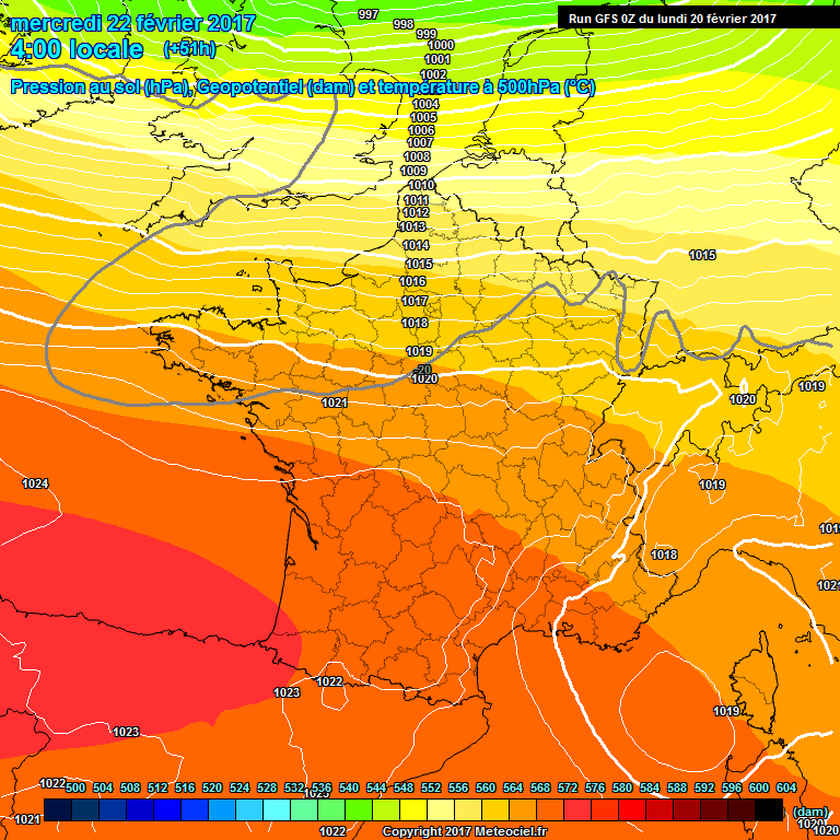 Modele GFS - Carte prvisions 