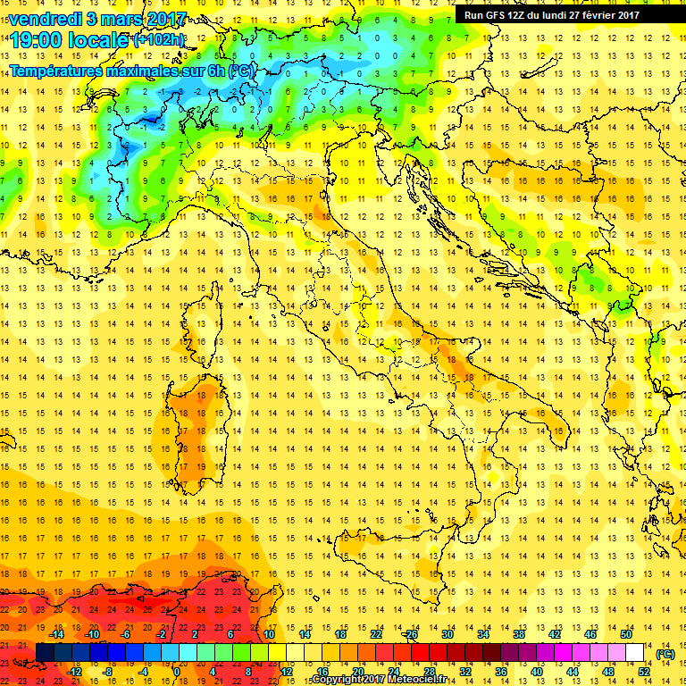 Modele GFS - Carte prvisions 