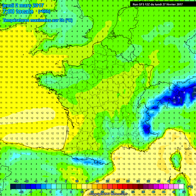 Modele GFS - Carte prvisions 