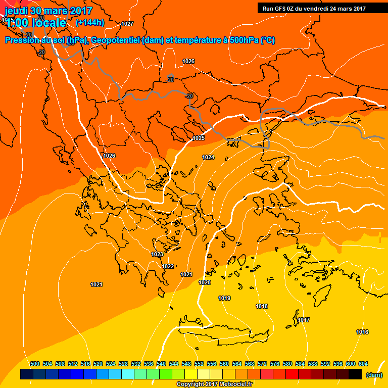 Modele GFS - Carte prvisions 