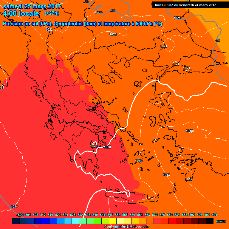 Modele GFS - Carte prvisions 