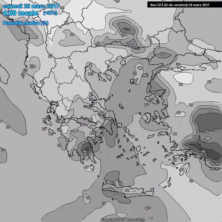 Modele GFS - Carte prvisions 